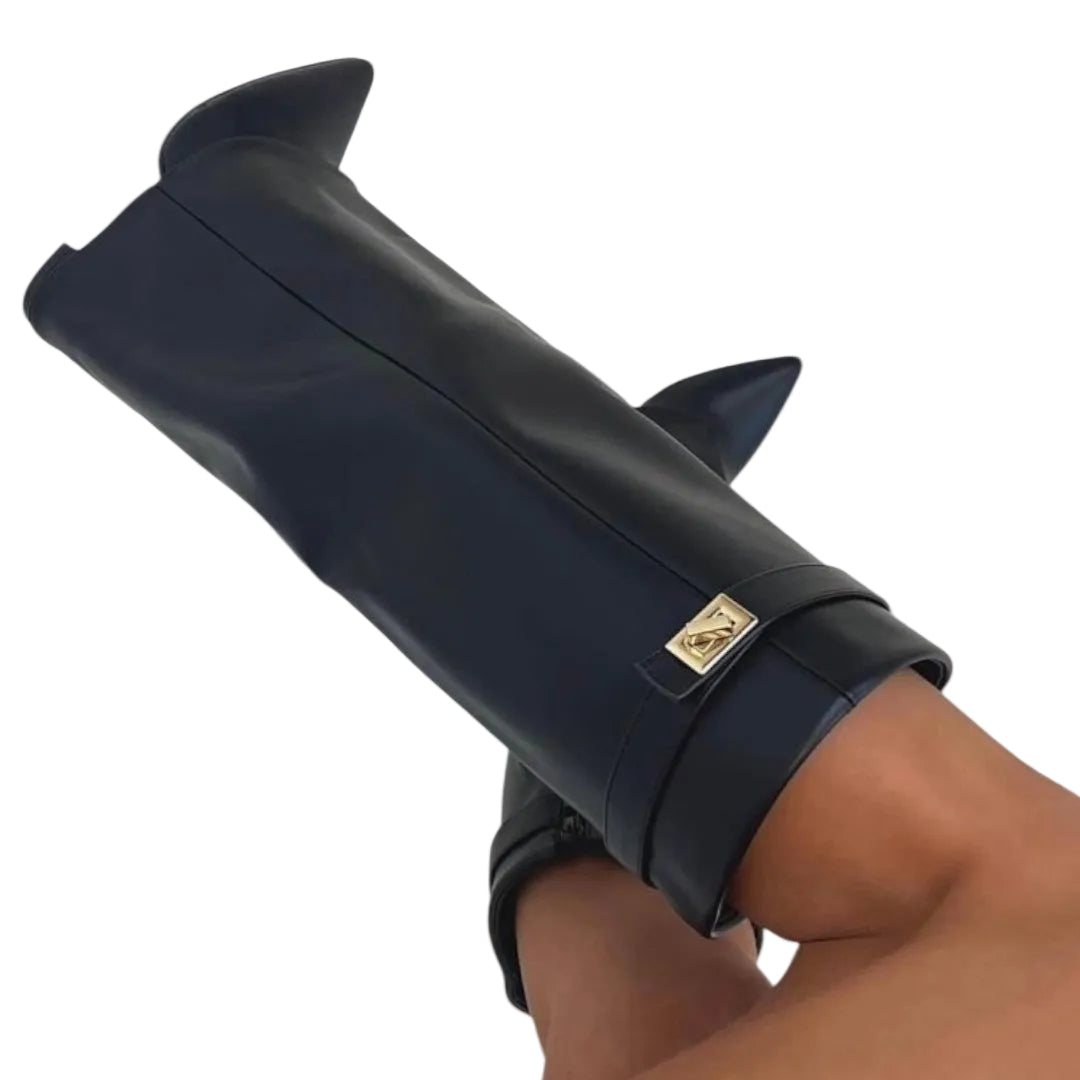 LOLA |  Botas de Caña Alta de Efecto Piel