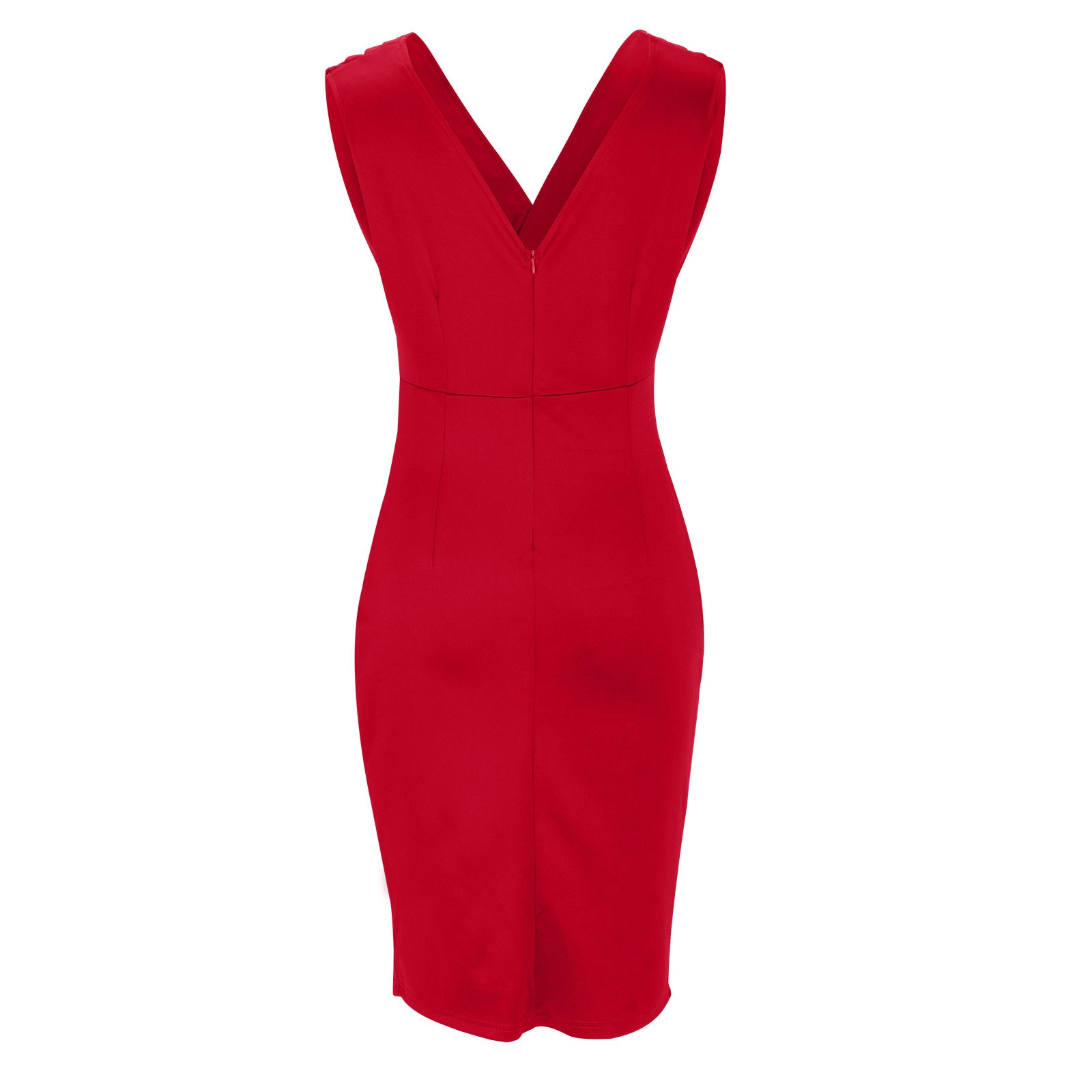 Lara | Vestido entallado con escote en pico y abertura