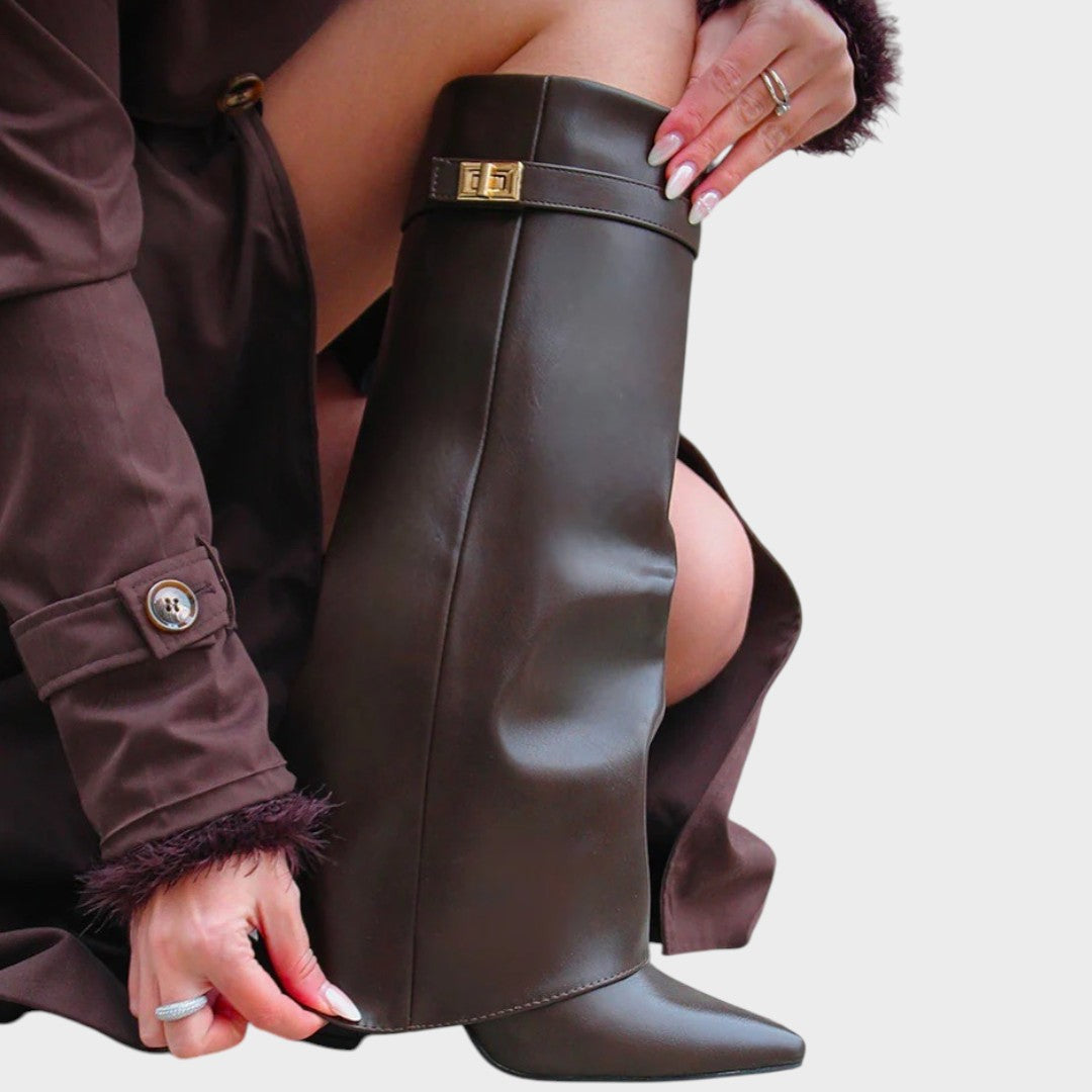 LOLA |  Botas de Caña Alta de Efecto Piel