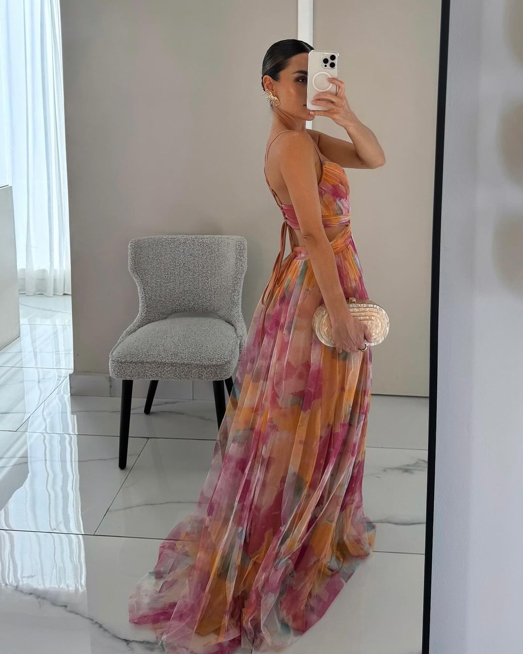 GISELLE | Vestido largo con estampado floral
