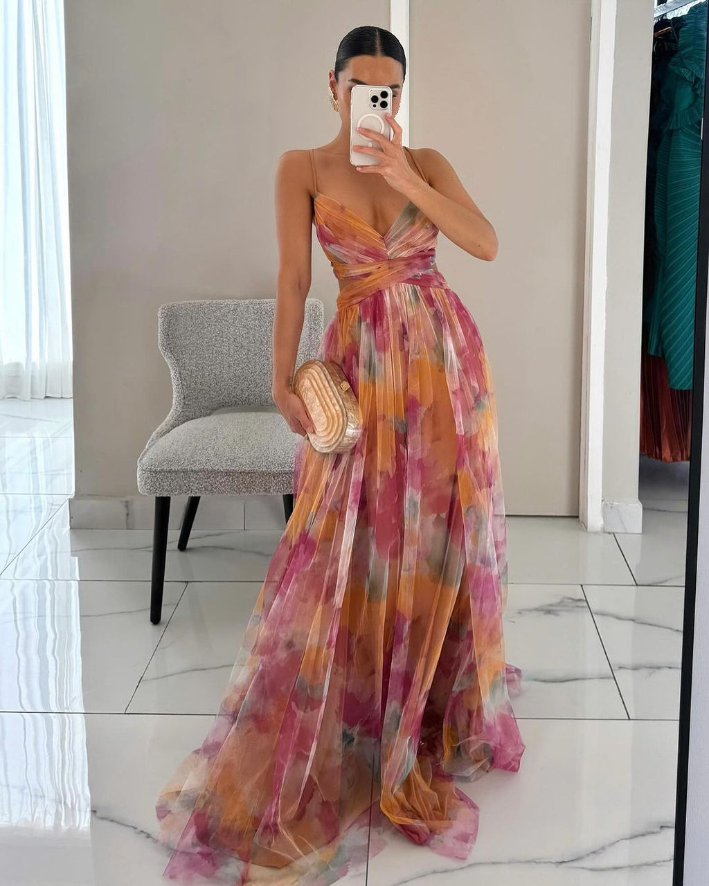 GISELLE | Vestido largo con estampado floral