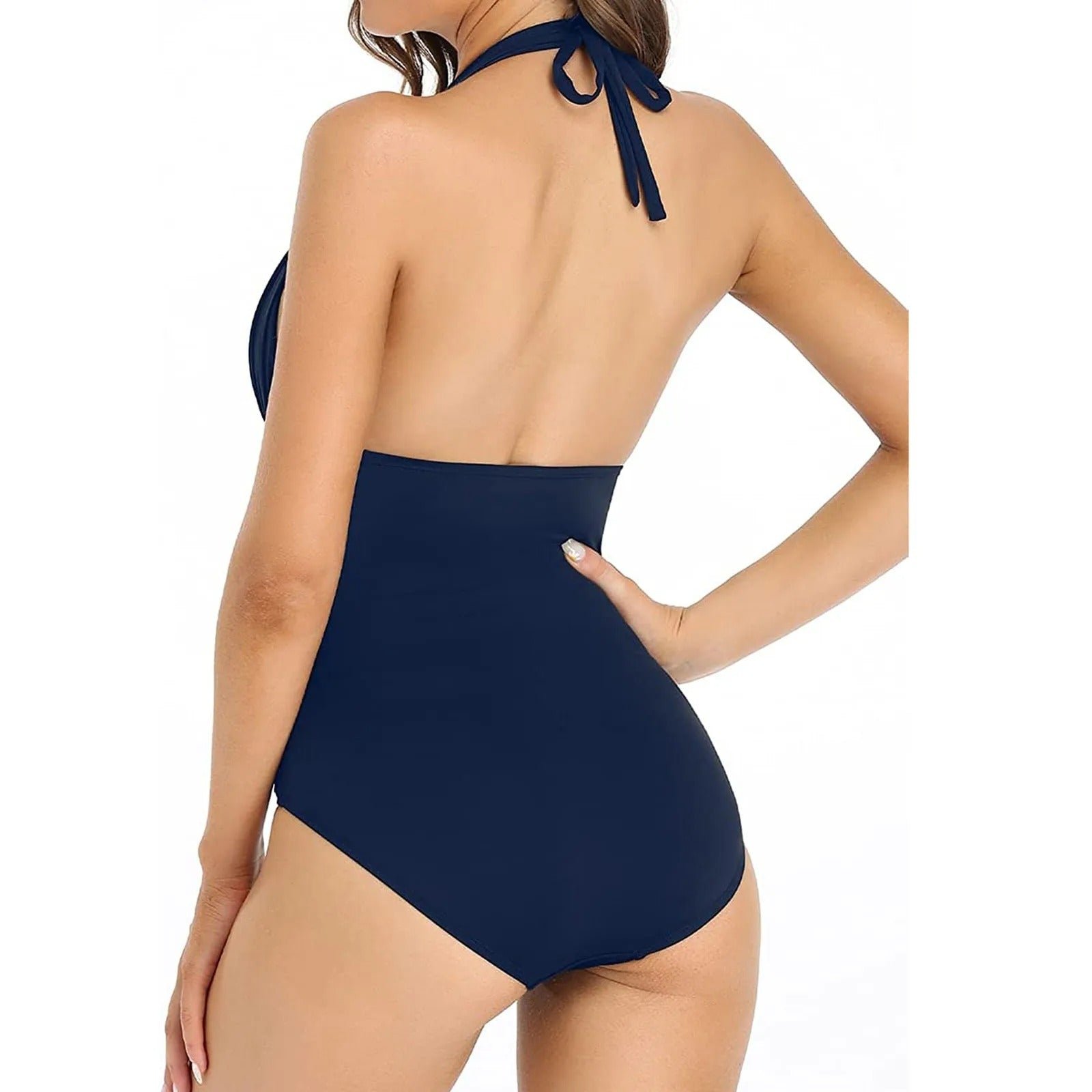 Lidia | Traje de baño moldeador con top de bikini push-up y escote en V para mujer.