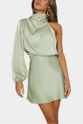 AINA | Vestido Mini Drapado de Un Hombro