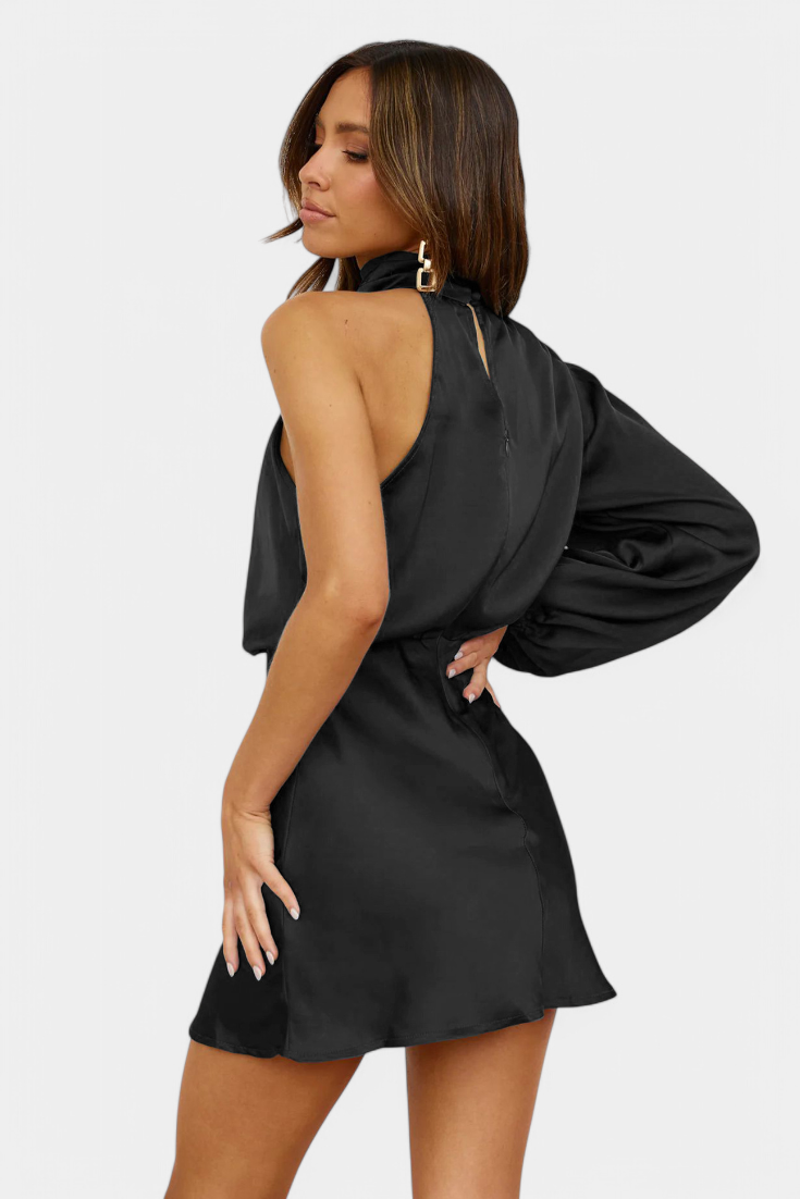 AINA | Vestido Mini Drapado de Un Hombro