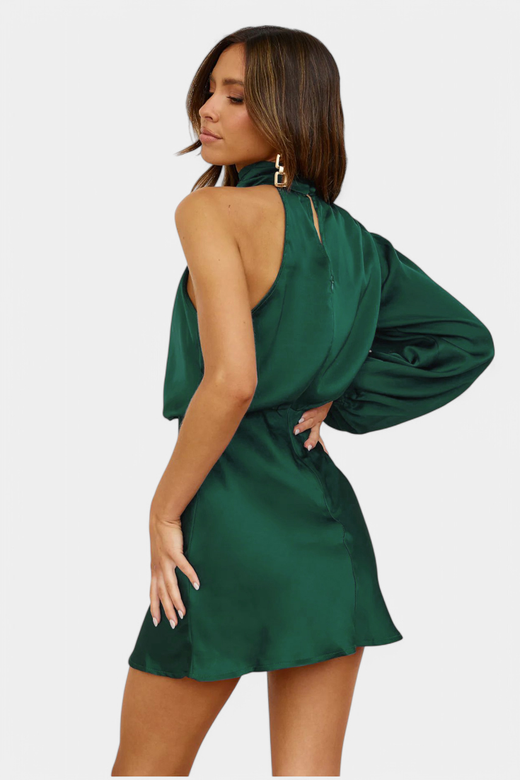 AINA | Vestido Mini Drapado de Un Hombro