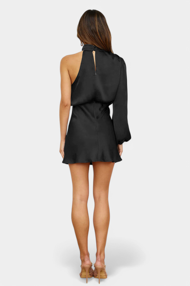 AINA | Vestido Mini Drapado de Un Hombro