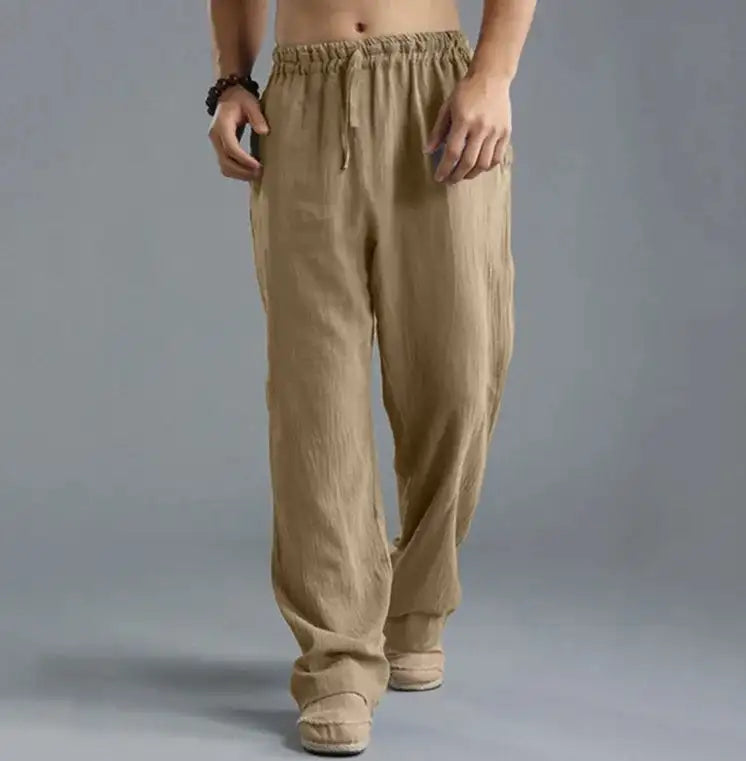 Ceuta | Pantalones de Lino Holgados con Cintura Ajustable