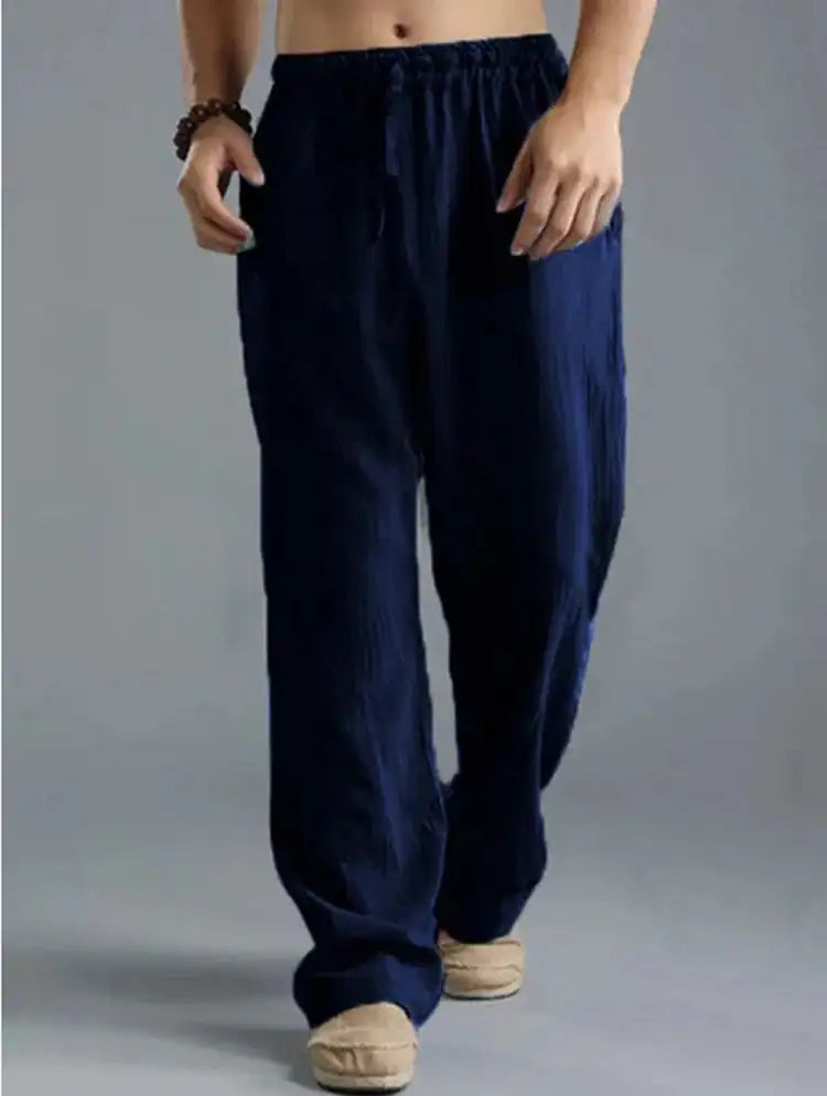 Ceuta | Pantalones de Lino Holgados con Cintura Ajustable