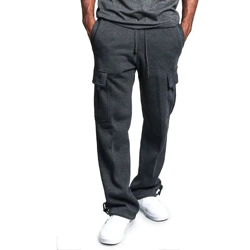 Olive | Pantalones holgados con múltiples bolsillos
