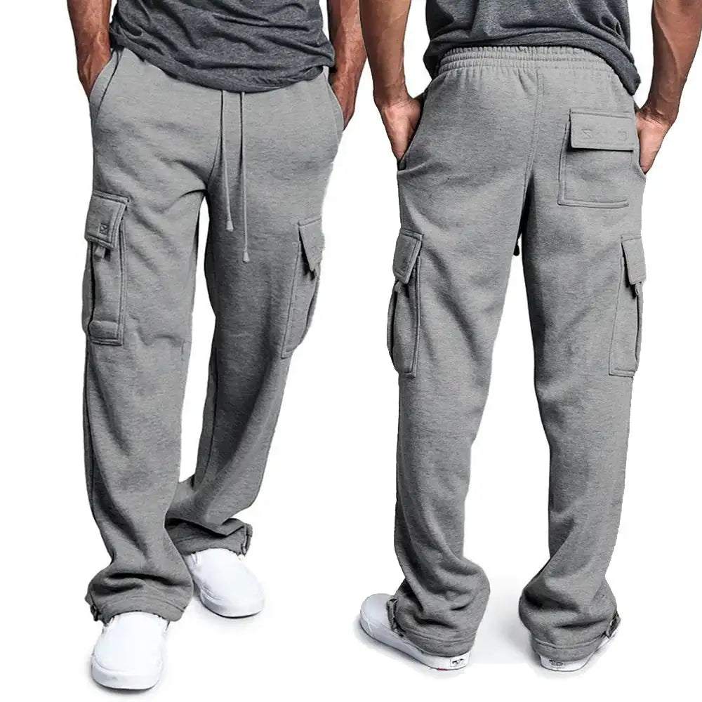 Olive | Pantalones holgados con múltiples bolsillos