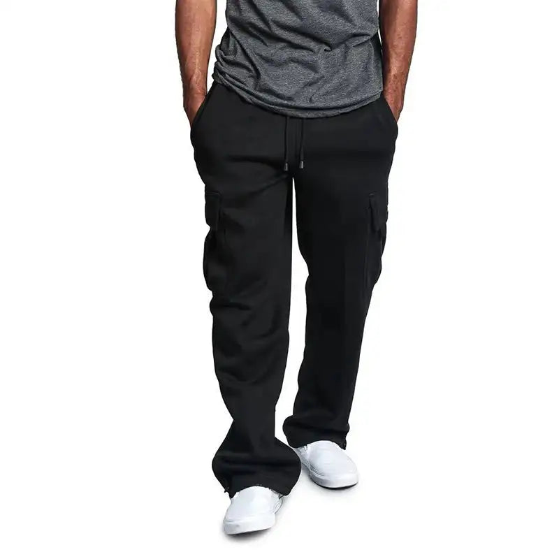 Olive | Pantalones holgados con múltiples bolsillos