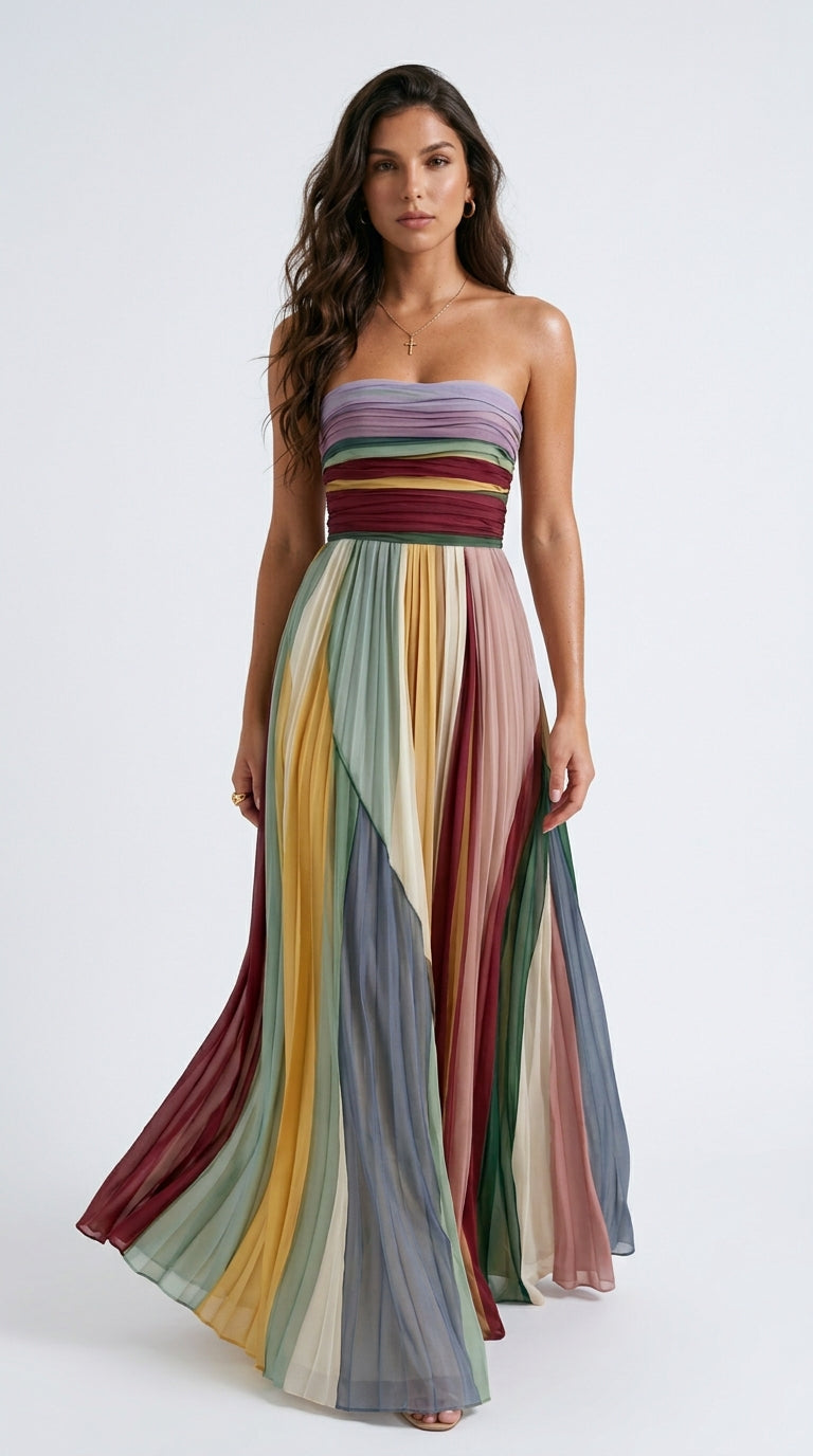 Thirza  | Vestido Plisado Multicolor | Edición Especial