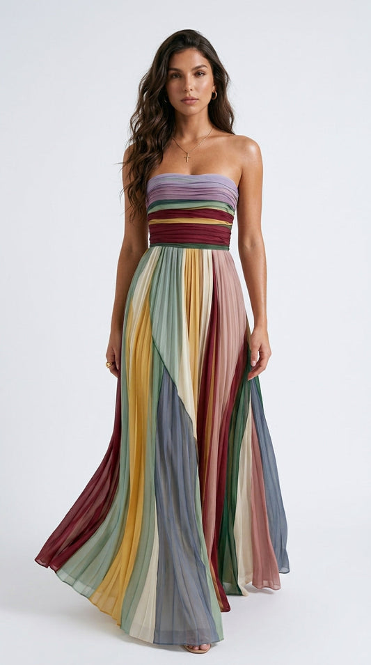 Thirza  | Vestido Plisado Multicolor | Edición Especial