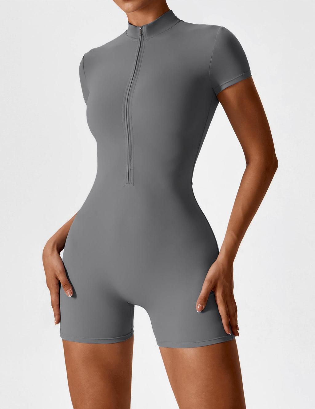CHERRY | Mono Corto con Cremallera y Manga Corta